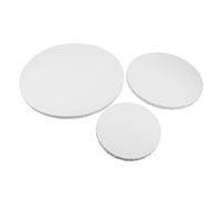 HOMSFOU 3pcs Round Canvas Panels Cotton Stretched Painting Boards with Surface Blank Framed Canvases for Oil Painting Modern Circular Frames for Artists and Home Display
