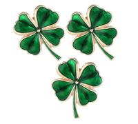 HOMSFOU 3pcs Shamrock Brooch Pin Set Four Leaf Clover Lapel Pins Green Irish Holiday Jewelry Good Luck Charm for Women St Patrick’s Day Festive Accessories