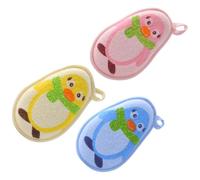 HOMSFOU 3pcs Showering Scrubbers Exfoliating Bath Towels for Newborns, Soft Wear-Resistant Body Shower Towels with Adorable Penguin Prints, Bathing Supplies for Gentle Skin Random Color