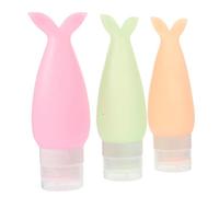 HOMSFOU 3pcs Silicone Dispensing Bottle for Travel Leakproof Sub-packing Bottle Cartoon Design to Go Random Color