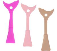 HOMSFOU 3pcs Silicone Eyeliner Shield Makeup Tools Set with Eyelash Separator for Eyeshadow and Mascara Application, Multifunctional Lash Guard in Rose Red, Pink, and Coffee Colors