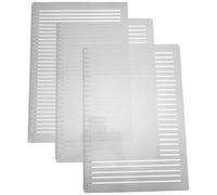 HOMSFOU 3pcs Straight Line Stencil Templates: Plastic Drawing Grid Rulers for Calligraphy & Writing - Line Guides for School Exams, Journaling & Creative Projects
