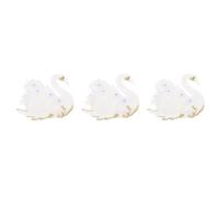 HOMSFOU 3pcs Swan Shape Embroidery Patch Large White Beaded Applique for Clothing Decoration DIY Sewing Craft Easy to Sew for All Occasions for Fashion Trends