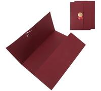 HOMSFOU 3pcs Three-fold Paper Certificate Covers Award Holder Envelopes with Rounded Corners for Diploma Graduation and Document Protection Portable Lightweight Organizer