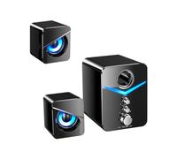 HOMSFOU 3pcs USB Computer Speaker High Volume Desktop Audio System for Laptop and Phone Compact Design Durable Build Excellent Sound Quality for Music Gaming and Tv Viewing