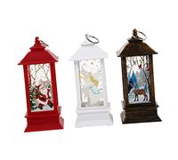 HOMSFOU 3pcs Vintage Christmas LED Handheld Wind Lamps Retro Style Xmas Light Ornaments with Reindeer Santa and Angel Designs for Home Party Bar and Festival Decoration