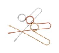 HOMSFOU 3Pcs Vintage Metal Bookmark Set - Small Decorative Copper, Gold, and Silver Clips - Miniature Office Paperclip Clamps for Reading, Journaling, and Book Accessories