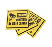 HOMSFOU 3pcs Vintage Security Warning Signs Frameless Tin Posters for Outdoor Home Business Cafe Decorative Video Monitored Warning Display