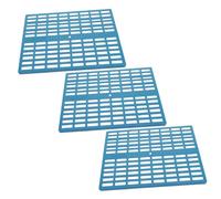 HOMSFOU 3pcs Wear-resistant Plastic Pet Foot Pads for Bunny Rabbit Cage 34x25x1cm Blue Small Animal Floor Mats for Hamster Guinea Pig Hutch