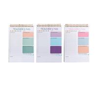 HOMSFOU 3pcs Weekly Undated Teacher Planner 2026 - Compact 9" Personal Work Schedule Notepad Set - Appointment Book for Office, Business, and Academic Daily Life Planning