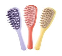 HOMSFOU 3pcs Wide Tooth Hair Massage Combs with Tpr and Pp Material Curved Detangling Hair Combs for Effortless Use and Dandruff Reduction and Whole Family