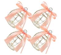 HOMSFOU 3sets Creative Bird Cage Candy Boxes Elegant Packaging Containers with Ribbon for Weddings Birthdays and Festivals Unique Decorative Favor Boxes 4pcs*3