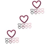 HOMSFOU 3sets Flocking Love Heart Charms for DIY Jewelry Making Shaped Pendants for Bracelets Earrings Necklaces Creative Accessories for Crafts 8pcs*3