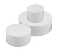 HOMSFOU 4/6/8 Inch White Foam Cake Dummy Set, Three-layer round Fake Cake for Decorating Practice, DIY Sculpture, and Event Display Prop