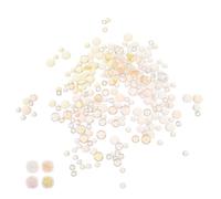 HOMSFOU 4 Boxes Nail Art Bubble Beads Charms Set, Resin 3D Manicure Accessories in Iridescent White, Grapefruit Pink, Sunset Orange, Yellow for Daily and Special Occasion Nail