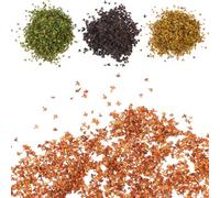 HOMSFOU 4 Packs Miniature Autumn Leaves Scenery DIY Simulation Foliage for Model Railways, Artificial Colored Leaf Decorations in Orange Red, Fall Yellow, Withered Brown, Spring Green for