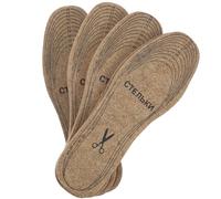 HOMSFOU 4 Pairs Adjustable Wool Felt Insoles for Winter Boots, Thick Cushioned Non-Slip Shoe Inserts, Warm Footbed Pads for Men and Women, Trim to Fit for Cold Weather Shoes