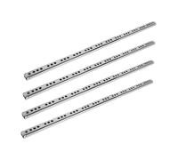 HOMSFOU 4 Pairs Low Profile Metal Drawer Slides Full Extension Soft Close Rail with Steel Ball Bearings for Movement Damping Drawer Glides for Compact Cabinets and Furniture