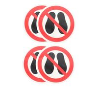 HOMSFOU 4 Pcs Self-Adhesive Safety Warning Sign Sticker No Stepping On Surface Vinyl Decals for Indoor and Outdoor Use Caution Foot Traffic Labels