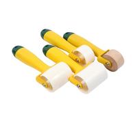 HOMSFOU 4 Pcs Wallpaper Seam Roller with Ergonomic Plastic Handle Durable Flat Pressure Wheels for Wallcoverings Non Woven and Wallpapers DIY and Professional Use