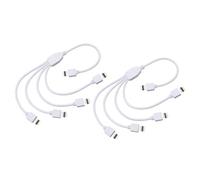 HOMSFOU 4 Pin Led Strip Splitter Cable 2 Way Splitter Connectors with 10 Pack Male Plugs for Rgb Led Strips