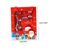 HOMSFOU 4 Sets Christmas Themed Student Writing Pens Stationery Gift Box with Cartoon Design Xmas Pens for School Notes Crafting Greeting Cards and Journals