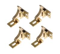 HOMSFOU 4 Sets Heavy Duty Brass Window Elbow Latch with Screws Cabinet Catch Small Footprint Copper Lock for Security and Weather Resistance