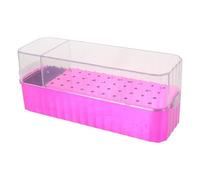 HOMSFOU 40-Hole Drill Bit Storage Case Acrylic Enclosed Dust Cover Compact Organizer for Nail Art and Workshop Tools