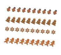 HOMSFOU 40pcs Christmas Resin Decoration Accessories DIY Materials with Santa Claus Snowman Reindeer Pendants for Necklace Bracelet Keychain Festive Jewelry Craft Supplies