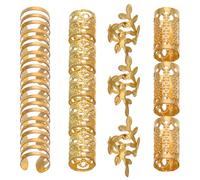 HOMSFOU 40pcs Hair Extension Rings Dread Clips Easy to Use DIY Design Fashionable Alloy Hollow Iron for Men Women DIY Hair Styling Everyday Use