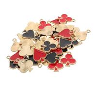 HOMSFOU 40pcs Playing Card Charm Alloy Pendants for Jewelry Making Spade Club Heart Rhombus DIY Asymmetric Drop Charms for Bracelets Earrings Necklaces Gift Craft Supplies