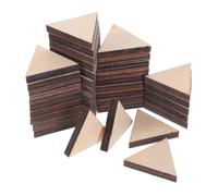 HOMSFOU 40pcs Unfinished Wooden Triangles for Crafts Elegant Wood Shapes for Decoration Paintable Craft Tiles for Creative Projects and Art
