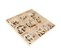 HOMSFOU 45pcs Halloween Wooden Hanging Pendants DIY with Ghost Skull Shapes Creative Halloween Scenes Decor for Festival Party Crafting and Home Decoration