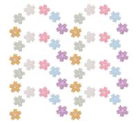 HOMSFOU 48pcs Cherry Blossom Embroidered Patch Stickers, Self-Adhesive Flower Shape Cloth Embroidery Appliques for Scrapbooking, Handbook Decoration, Small Floral Sewing Patches
