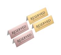 HOMSFOU 4pcs Acrylic Dual Sided Reserved Signs for Hotel Reception Vertical Seating Table Stands with Clear Visibility Easy to Change Seating Details Elegant Gold Rose Gold for Restaurant