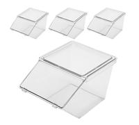 HOMSFOU 4pcs Acrylic Tea Bag Holder Set with Large Open Desktop Storage Boxes, Simple and Generous Style, for Organising Coffee, Tea Bags, Sugar Packets, and Seasoning Packets