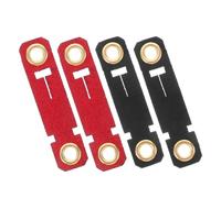 HOMSFOU 4pcs Adjustable Velvet Bird Leg Rings for Parrots with Buckle, Soft Pigeon and Parrot Foot Bands in Black and Red, Suitable for Pet Bird Identification and Training