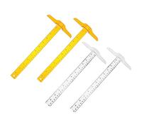 HOMSFOU 4pcs and Orange Yellow Plastic t Shape Rulers for Crafting and Drawing, 30cm Measuring Design Rulers for Students and Art Supplies, Metric and Imperial Scale