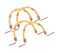 HOMSFOU 4pcs Bamboo Teapot Grip Replacement Handles Wear-Resistant Kettle Handle Accessories for Ceramic, Glass, and Purple Clay Tea Pots Suitable for Loose Leaf Brewing and Kitchen Use