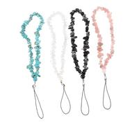 HOMSFOU 4Pcs Beaded Phone Charm Lanyard Lost Wrist Strap for Mobile Phones Versatile Decoration for Bags Keychains and Cameras Easy to Install and Remove