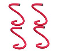 HOMSFOU 4pcs Bendable Cane Holders 43x1.3cm for Walker Rollator Wheelchair Electric Wheelchair Accessories Universal Clip with Secure Hook for Walking Stick Support in Red