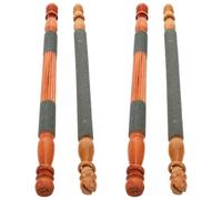 HOMSFOU 4pcs Bird Grinding Perch for Small Birds and Thrushes Made of Wood with Comfortable Design and Khaki Colour to Minimise Replacements