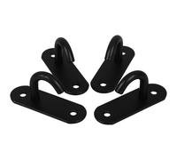 HOMSFOU 4pcs Black Medium Livestock Water Bucket Hooks for Barn and Stable, Wall-Mounted Feeder Bucket Hangers for Horse Feeding and Farm Use