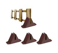 HOMSFOU 4Pcs Brown Plastic Garden Fence Bases Small Fence Holder Supports for Lawn and Yard Supplies Practical Parts for Outdoor Plant Holders and Fencing Accessories