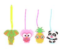 HOMSFOU 4pcs Cartoon Silicone Hand Bottle Sleeve Set 30ml Refillable Hand Holder Cover for Travel and Personal Care with Elephant, Panda, Pineapple, Owl Designs