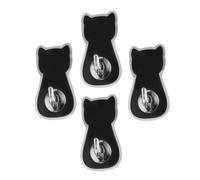 HOMSFOU 4pcs Cat Design Sticky Wall Hooks Self Adhesive Acrylic Key Hooks for Coat Clothes, Easy to Install Traceless Storage Hangers, for Living Room and Bedroom