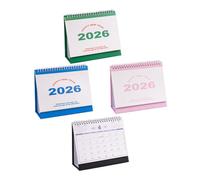 HOMSFOU 4pcs Compact Desk Calendar with Spiral Binding Monthly Planner for Office Desk Artistic Desktop Ornament Habit Tracker for Daily Scheduling and Yearly Planning