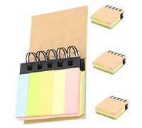 HOMSFOU 4Pcs Compact Spiral Notepads Portable Daily Use Writing Pads for Students Office Smooth Surface Simple Design for Note Taking Activities
