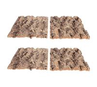 HOMSFOU 4pcs Cork Bark Background for Reptile Enclosure Natural Brown Tree Bark Decoration with Habitat Enrichment and Easy to Clean Features for Amphibians and Reptiles in Tank