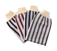 HOMSFOU 4pcs Cotton Bath Scrub Gloves Assorted Colour Comfortable to Wear Body Scrubber Removes Dust and Excess Oil Suitable for Shower and Back Massage Color Style